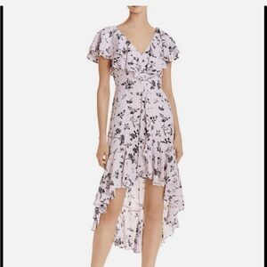Aidan Mattox Floral Ruffle High-Low Dress